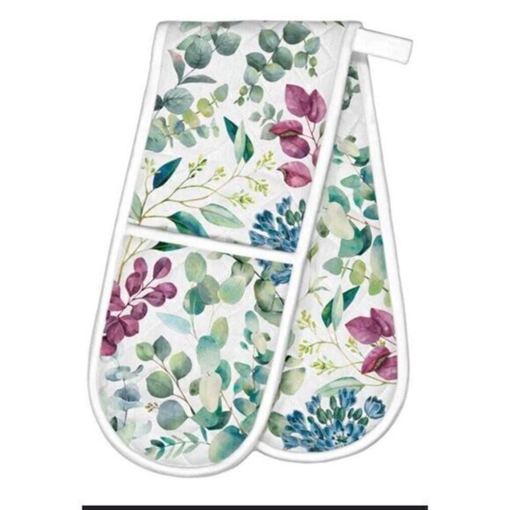 Michel Design Works Cotton Kitchen Double Oven Glove Eucalyptus & Mint Fall Mult